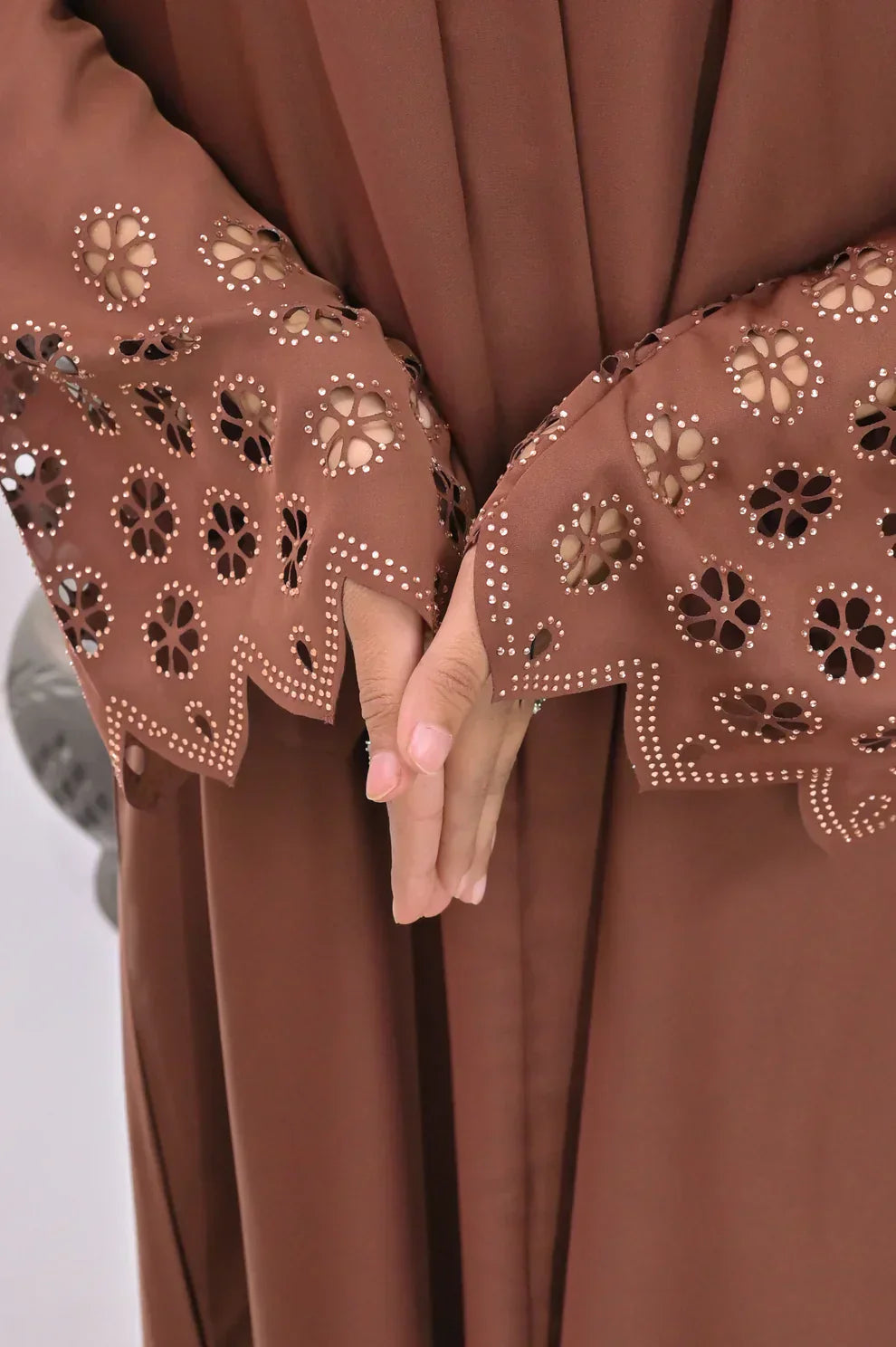 BAHAR Cutwork ABAYA  with hijab